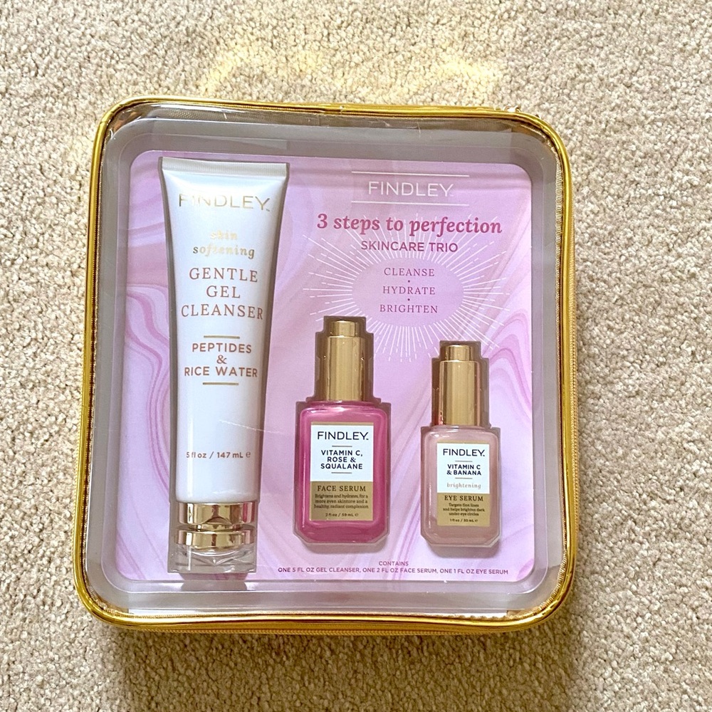 NWT Findley 3 Steps to Perfection Skincare Trio Cleanse Hydrate Brighten